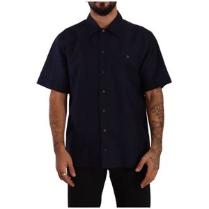 Dolce & Gabbana, Heren, Overhemden, Blauw, Maat: 3XS Katoen,
