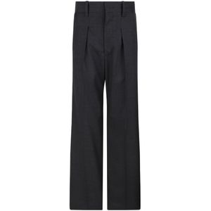 Isabel Marant, Dames, Broeken, Grijs, Maat: 2XS Wol,