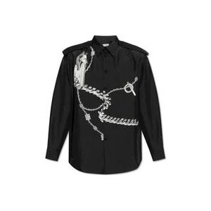 Burberry Zijden overhemd , Black , Heren , Maat: L