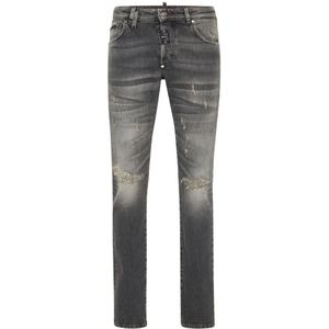 Philipp Plein, Heren, Jeans, Grijs, Maat: W34 Denim,