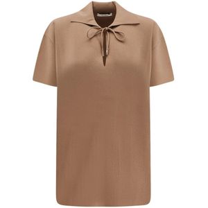 Max Mara, Dames, Tops, Bruin, Maat: S Viscose,