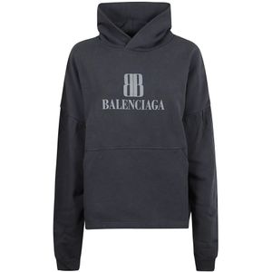 Balenciaga, Dames, Sweatshirts & Hoodies, Zwart, Maat: S Katoen,