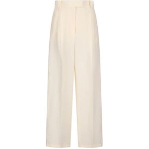 Max Mara, Dames, Broeken, Wit, Maat: M