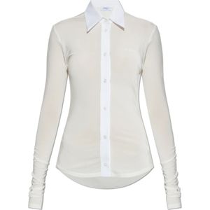 Off White, Dames, Blouses & Shirts, Wit, Maat: S Viscose,