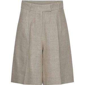 Remain Birger Christensen, Dames, Korte broeken, Beige, Maat: M Linnen,