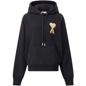 Ami Paris, Dames, Sweatshirts & Hoodies, Zwart, Maat: 2XL