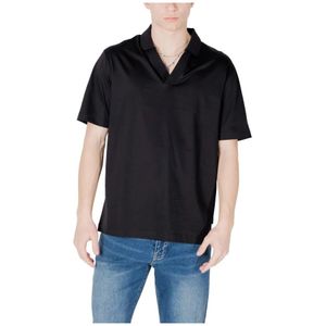 Poloshirt - Zwart - Katoen - Korte Mouwen - Normale Pasvorm