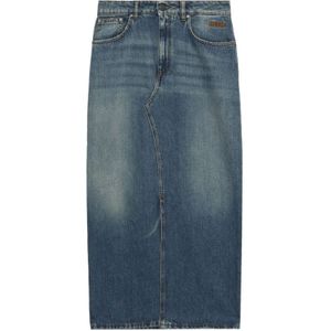 Msgm, Dames, Rokken, Blauw, Maat: XS Denim,