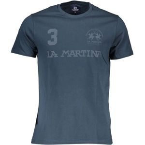 La Martina - T-Shirt - Blauw - Katoen