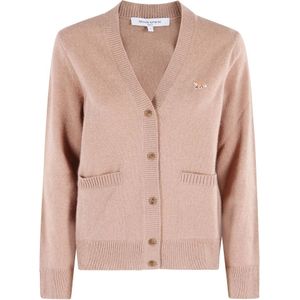 Maison Kitsuné, Dames, Truien, Bruin, Maat: S Wol,