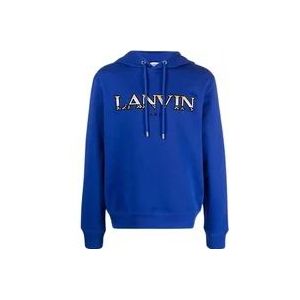 Lanvin Blauwe Katoenen Sweatshirt met Geborduurd Logo , Blue , Heren , Maat: XS