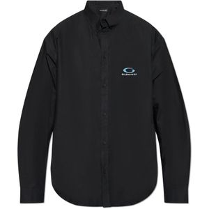 Balenciaga, Heren, Overhemden, Zwart, Maat: 2XL Katoen,