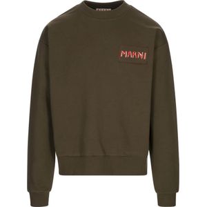 Marni, Heren, Sweatshirts & Hoodies, Groen, Maat: M Katoen,