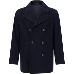 Boggi Milano - Amsterdam Peacoat - Mantel - Blauw - Wol-Nylonmix