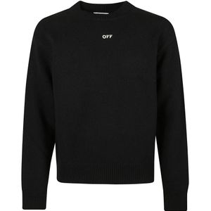 Off White, Heren, Truien, Zwart, Maat: M Wol,