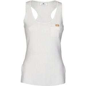 Elisabetta Franchi, Dames, Tops, Beige, Maat: L