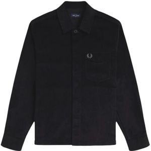 Fred Perry, Heren, Overhemden, Zwart, Maat: S Corduroy,