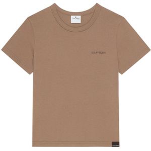 Courrèges, Dames, Tops, Bruin, Maat: XS Zijde,