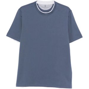 Brunello Cucinelli, Heren, Tops, Blauw, Maat: XL