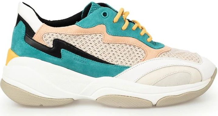 Geox - Dames Vetersneakers - Grijs - Leer