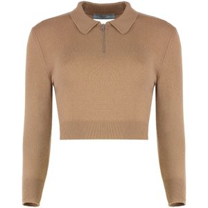 Prada, Dames, Truien, Bruin, Maat: S Kasjmier,