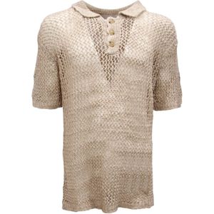 Amaránto, Heren, Truien, Beige, Maat: L Linnen,