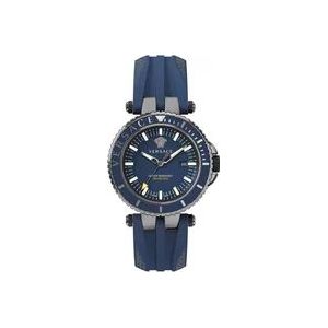 Versace Heren Siliconen Band Horloge , Blue , Heren , Maat: ONE Size
