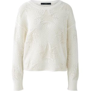 Oui, Dames, Truien, Wit, Maat: 2XL Katoen,