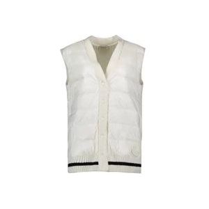 Moncler Mouwloze V-hals Vest , White , Dames , Maat: XS