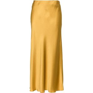 Forte Forte, Dames, Rokken, Geel, Maat: L Satijn,