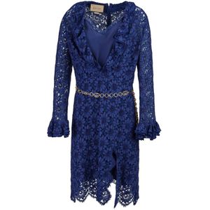 Gucci, Dames, Jurken, Blauw, Maat: M Katoen,