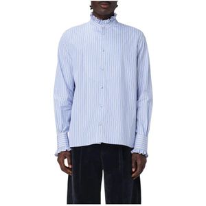 Valentino, Heren, Overhemden, Blauw, Maat: XL Katoen,