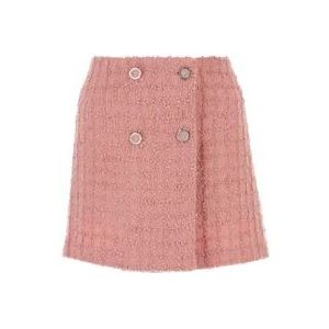 Versace Roze Boucle Mini Rok , Pink , Dames , Maat: 2XS