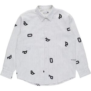 Pop Trading Company, Heren, Overhemden, Wit, Maat: L Linnen,