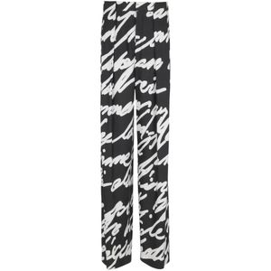 Balmain Geplooide broek met 'Love Letter' print , Black , Heren , Maat: XS