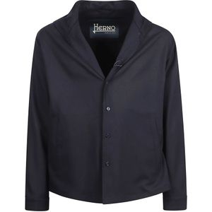 Herno, Heren, Jassen, Blauw, Maat: M Wol,