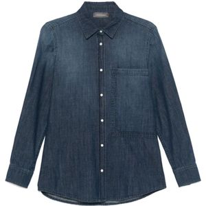 Lorena Antoniazzi, Dames, Blouses & Shirts, Blauw, Maat: 2XS Denim,