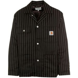 Carhartt Wip, Heren, Overhemden, Zwart, Maat: XL Nylon,