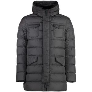Herno, Heren, Mantels, Grijs, Maat: S Nylon,