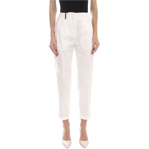 Peserico, Dames, Broeken, Wit, Maat: XS Wol,