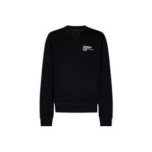 Dsquared2 Zwarte Crewneck Sweatshirt met Witte Tekst , Black , Heren , Maat: M