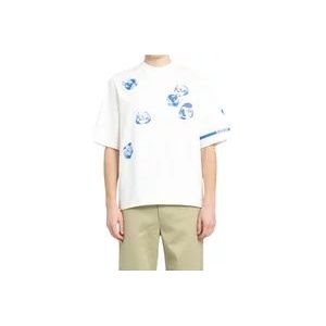 Burberry Grafische Print Ronde Hals T-Shirt , White , Heren , Maat: 2XL