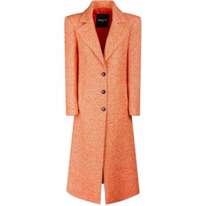 Patrizia Pepe, Dames, Mantels, Oranje, Maat: S Wol,