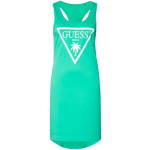 Guess, Dames, Jurken, Groen, Maat: M Katoen,