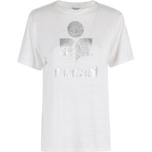 Marant étoile, Dames, Tops, Wit, Maat: M Linnen,