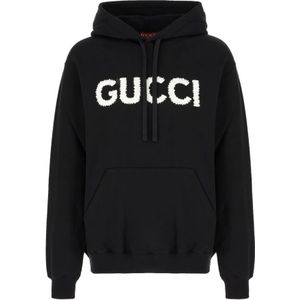 Gucci, Heren, Sweatshirts & Hoodies, Zwart, Maat: S Katoen,
