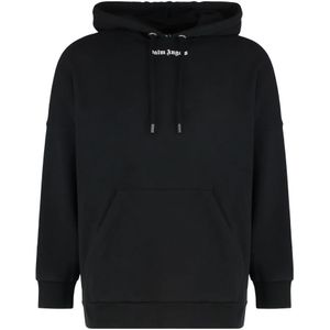Palm Angels, Heren, Sweatshirts & Hoodies, Zwart, Maat: S Katoen,
