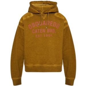 Dsquared2, Heren, Sweatshirts & Hoodies, Bruin, Maat: L Katoen,