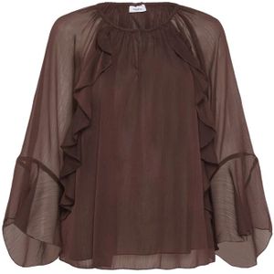 Saint Tropez, Dames, Blouses & Shirts, Bruin, Maat: S