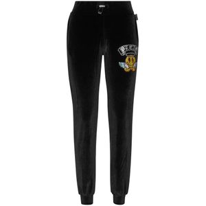 Philipp Plein, Dames, Broeken, Zwart, Maat: XS Poliester,